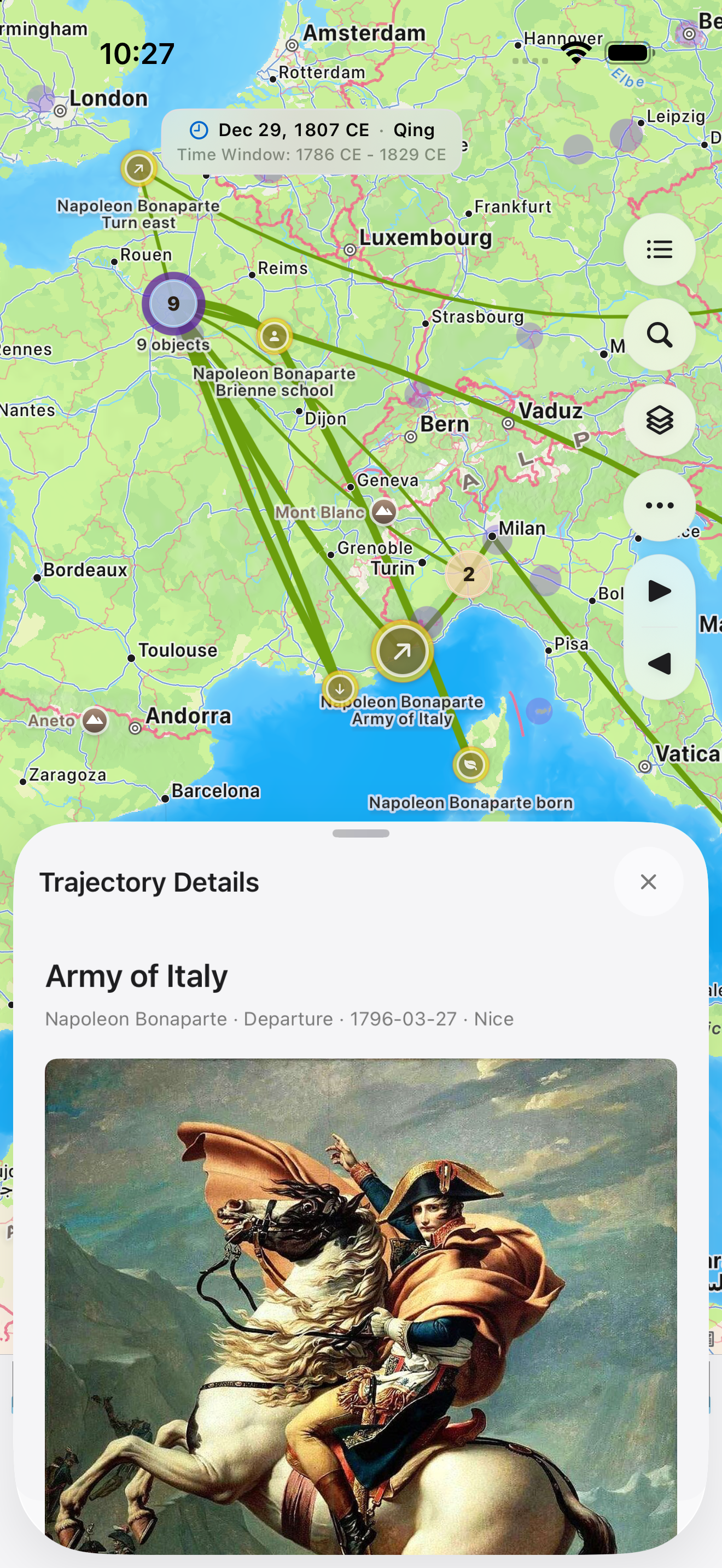 iPhone 上的 ChronosMap